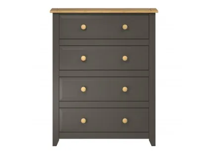 Core Capri Carbon and Waxed Pine 4 Drawer Chest of Drawers