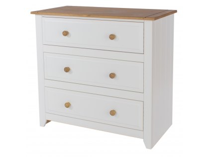 Core Capri White  3 Drawer Chest of Drawers (Flat Packed)