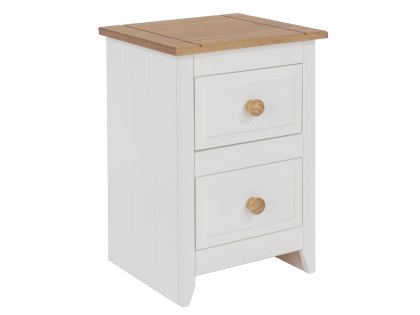 Core Capri White 2 Drawer Petite Bedside Cabinet (Flat Packed)