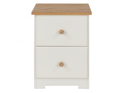 Core Colorado White and Oak 2 Drawer Petite Bedside Cabinet (Flat Packed)