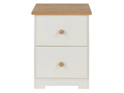 Core Colorado White and Oak 2 Drawer Petite Bedside Table