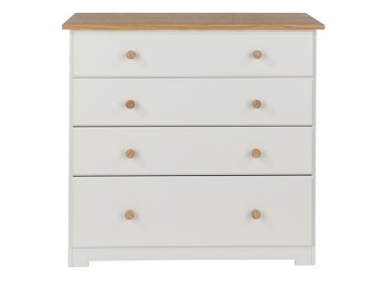 Core Colorado White and Oak 4 Drawer Chest of Drawers (Flat Packed)