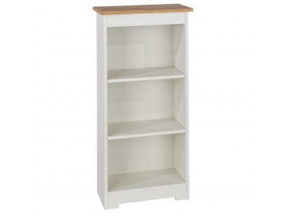 Core Colorado White and Oak Low Narrow Bookcase (Flat Packed)