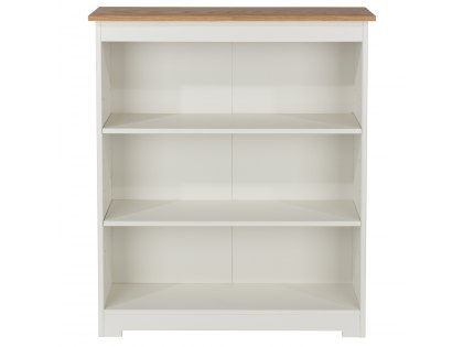 Core Colorado White and Oak Low Wide Bookcase (Flat Packed)