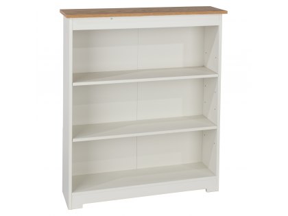 Core Colorado White and Oak Low Wide Bookcase (Flat Packed)