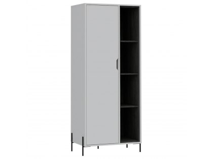 Core Dallas White and Carbon Grey Oak Bookcase Display Unit (Flat Packed)