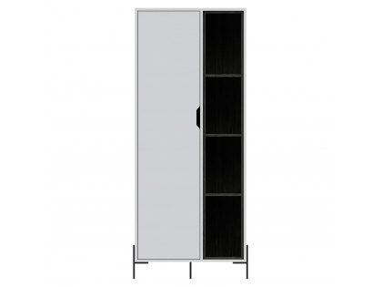 Core Dallas White and Carbon Grey Oak Bookcase Display Unit (Flat Packed)