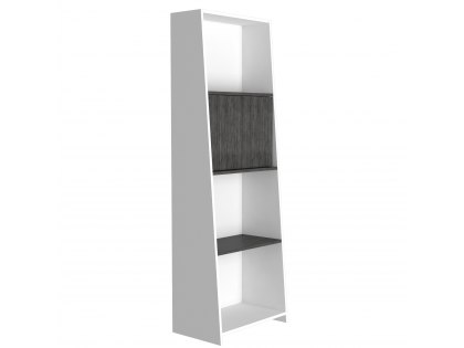 Core Dallas White and Carbon Grey Oak Bookcase (Flat Packed)