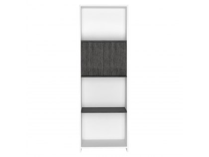 Core Dallas White and Carbon Grey Oak Bookcase (Flat Packed)