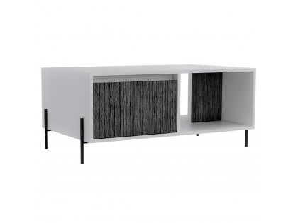 Core Dallas White and Carbon Grey Oak 1 Drawer Coffee Table (Flat Packed)