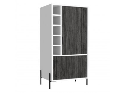 Core Dallas White and Carbon Grey Oak Drinks and Storage Bar (Flat Packed)