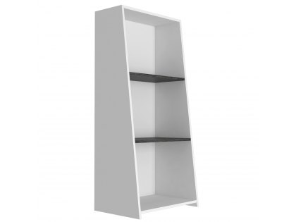 Core Dallas White and Carbon Grey Oak Low Bookcase (Flat Packed)