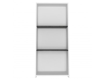 Core Dallas White and Carbon Grey Oak Low Bookcase (Flat Packed)