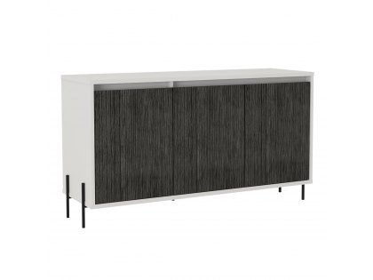 Core Dallas White and Carbon Grey Oak 3 Door Medium Sideboard (Flat Packed)
