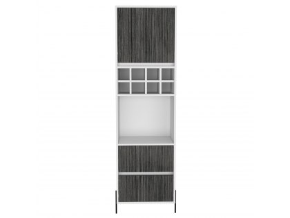 Core Dallas White and Carbon Grey Oak Tall 1 Door 2 Drawer Bar Cabinet (Flat Packed)