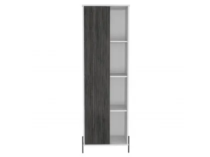 Core Dallas White and Grey Oak Tall 1 Door Storage and Display Cabinet