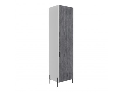 Core Dallas White and Carbon Grey Oak Tall 2 Door Storage Cabinet (Flat Packed)