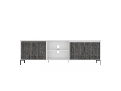 Core Dallas White and Grey Oak Ultra Wide 2 Door 1 Drawer TV Cabinet