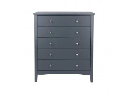 Core Como Midnight Blue 5 Drawer Chest of Drawers