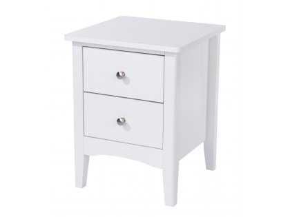 Core Como White 2 Petite Drawer Bedside Cabinet (Flat Packed)