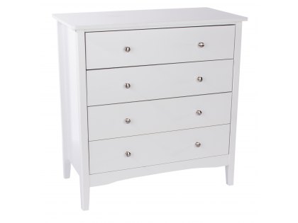 Core Como White 4 Drawer Chest of Drawers (Flat Packed)