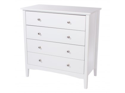 Core Como White 4 Drawer Chest of Drawers (Flat Packed)