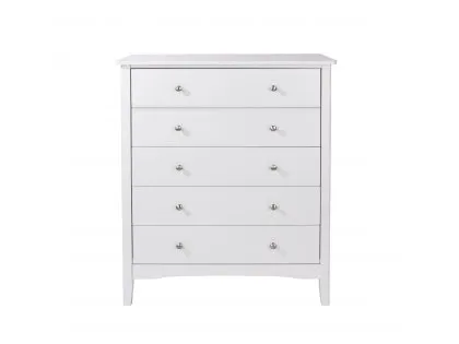 Core Como White 5 Drawer Chest of Drawers