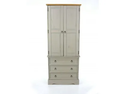 Core Corona Grey and Pine 2 Door 3 Drawer Wardrobe