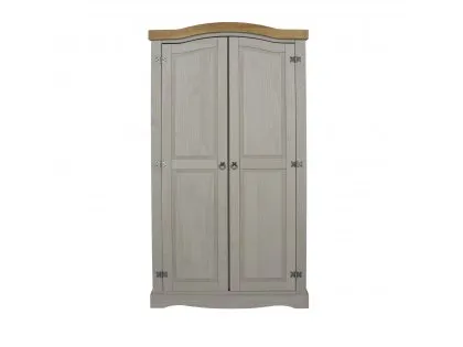 Core Corona Grey and Pine 2 Door Wardrobe