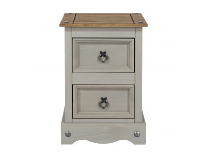 Core Corona Grey and Pine 2 Drawer Petite Bedside Cabinet (Flat Packed)