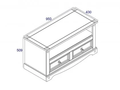 Core Corona Grey and Pine Flat Screen TV Unit