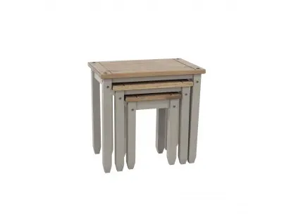 Core Corona Grey and Pine Nest of Tables