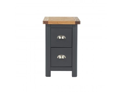 Core Dunkeld Midnight Blue and Oak 2 Drawer Petite Bedside Cabinet (Flat Packed)