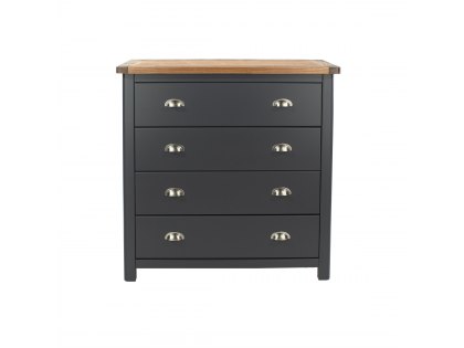 Core Dunkeld Midnight Blue and Oak 4 Drawer Chest of Drawers (Flat Packed)