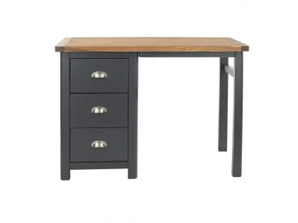 Core Dunkeld Midnight Blue and Oak Single Pedestal Dressing Table