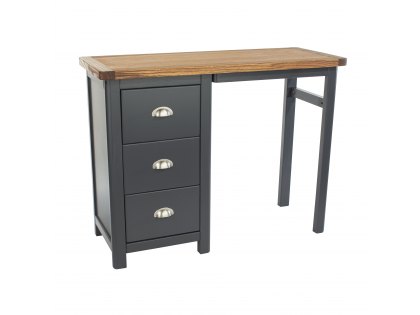Core Dunkeld Midnight Blue and Oak Single Pedestal Dressing Table (Flat Packed)