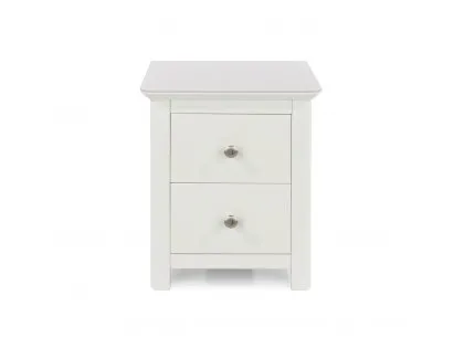 Core Nairn White with Bonded Glass 2 Drawer Bedside Table