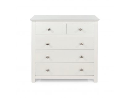 Core Nairn White with Bonded Glass 2+3 Drawer Chest of Drawers (Flat Packed)