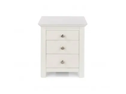 Core Nairn White with Bonded Glass 3 Drawer Bedside Table