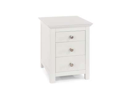 Core Nairn White with Bonded Glass 3 Drawer Bedside Cabinet (Flat Packed)