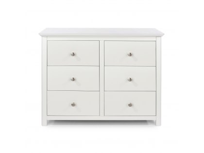 Core Nairn White with Bonded Glass 3+3 Dr Wide Chest of Drawers (Flat Packed)