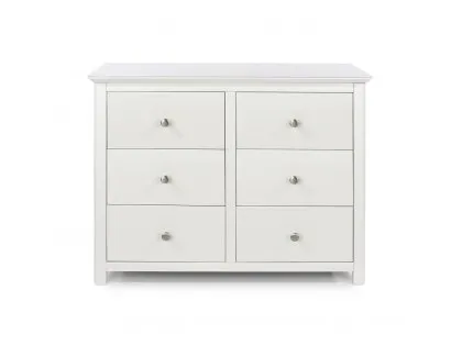 Core Nairn White with Bonded Glass 3+3 Dr Wide Chest of Drawers