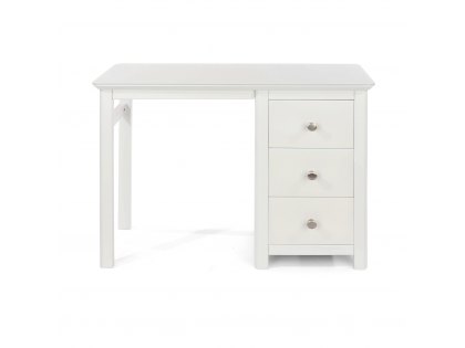 Core Nairn White with Bonded Glass Single Pedestal Dressing Table (Flat Packed)