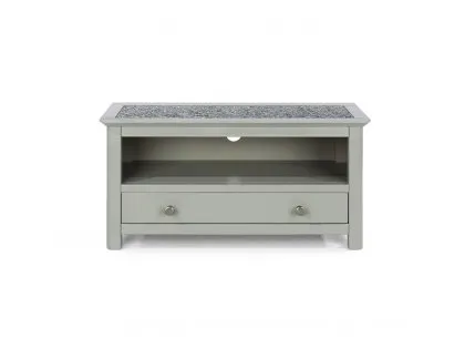 Core Perth Grey Painted with Grey Stone Inset 1 Drawer TV Unit