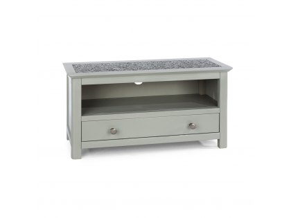 Core Perth Grey Painted with Grey Stone Inset 1 Drawer TV Unit (Flat Packed)