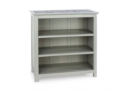 Core Perth Grey Painted with Grey Stone Inset Low Bookcase (Flat Packed)