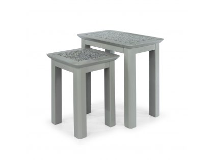 Core Perth Grey Painted with Grey Stone Inset Nest of 2 Tables (Flat Packed)