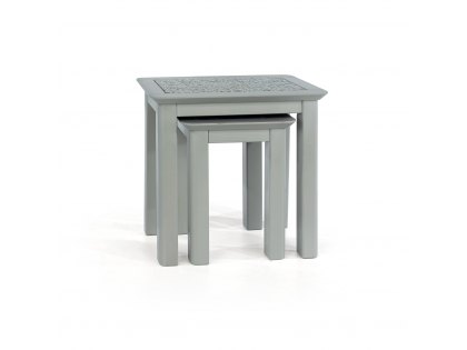 Core Perth Grey Painted with Grey Stone Inset Nest of 2 Tables (Flat Packed)