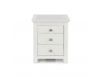 Core Stirling White 3 Drawer Bedside Table