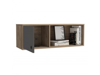 Core Vegas Bleached Oak and Grey Wall Storage Unit (Flat Packed)